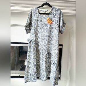 NWT Hayden girls blue and cream dress size 12